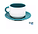 Caneca Petit - Xicara com Pires - 90ml - Interior e Alça Verde Escuro - Sublimação - Imagem 1