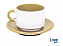 Caneca Petit - Xicara com Pires - 90ml - Interior e Alça Bege - Sublimação - Imagem 1