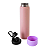 Garrafa Térmica Para Sublimação de Inox Rosa Fosca Com Base de Silicone Lilás de 750ml - Imagem 3