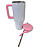 Copo Térmico para Sublimação Aço Inox Branco com Alça e Canudo na Cor Rosa - 1200ml - Imagem 3