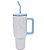 Copo Térmico para Sublimação Aço Inox Branco com Alça e Canudo na cor Azul - 1200ml - Imagem 1