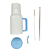 Copo Térmico para Sublimação Aço Inox Branco com Alça e Canudo na cor Azul - 1200ml - Imagem 3