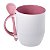 Caneca Com Colher Rosa Resinada Para Sublimação - Imagem 1