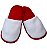 Pantufa para Sublimação Vermelho / Branco - Infantil - Imagem 1