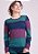 Camiseta Manga Longa Faixas Vinho/Verde/Roxo  Upcycling - Imagem 1