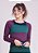 Camiseta Nadador Manga Longa Faixas Vinho/Verde/Roxo Upcycling - Imagem 1