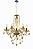 Lustre Candelabro Baronesa Vidro Champagne 5 Braços E14 - Imagem 1