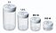 Kit com 4 Potes Herméticos de Acrílico Redondo Crystal com Tampa Branca - Imagem 5