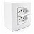Caixa de Sobrepor com 2 Tomadas 2P+T 10A/250V 75x75mm Sleek Branco - Imagem 1