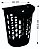 Cesto Telado com Tampa Organizador de Roupa Suja 40L Preto - Imagem 1