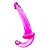 Pênis Para Dupla Penetração Com Plug Vaginal Em Silicone Rosa - DOUBLE FUN - Imagem 2