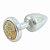 Plug Anal Pequeno Cromado Jóias Cravejado Dourado 5,4x2,6 Cm - Hard Less - Imagem 2