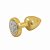 Plug Anal Pequeno Dourado Jóias Cravejado Cromada 5,4x2,6 cm - Hard Less - Imagem 2