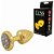 Plug Anal Pequeno Dourado Jóias Cravejado Onix 5,4x2,6 Cm - Hard Less - Imagem 1