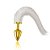 Plug Anal em Metal Dourado Rabo Cauda Branca Fetiches - HARD - Imagem 2