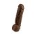 Pênis Realístico com Glande e Veias Definidas e Escroto Chocolate 22 x 5,5 cm - Kong - Imagem 1