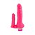 Pênis de Borracha Realístico Duplo Com Vibrador Rosa Neon - Prazer e Cia - Imagem 1