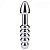 Plug Anal em Alumínio Cônico com Esferas Massageadoras 18 x 3,5 CM - Imagem 1