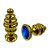 Plug Anal Em Metal Escalonado Dourado com Joia na Base BDSM Fetiche 9 X 3,5 Cm - Imagem 1