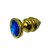 Plug Anal Em Metal Escalonado Dourado com Joia na Base BDSM Fetiche 9 X 3,5 Cm - Imagem 3