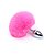 Plug Anal Metal Cauda Rabo Coelho Pompom M Rosa Escuro 8,5 x 3 CM - Me Ame - Imagem 1