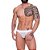 Cueca Jockstrap em Arrastão Branco - Steves Designer - Imagem 1