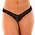 Calcinha Tanga Mila Renda Floral Tamanho Único Preto - Lingerie Pimenta Sexy - Imagem 1
