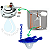Kit 2 Reparos De Caixa Descarga Acoplada Cabeçote e Obturador Universal Astra - Imagem 5
