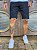 Bermuda Masculina Preta com Pingos de Tinta Sarja Alleppo Jeans Leon - Imagem 1