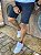 Bermuda Masculina Preta com Pingos de Tinta Sarja Alleppo Jeans Leon - Imagem 4