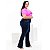 Calça Flare Plus Size Escura Manchada Alleppo jeans kamily - Imagem 3