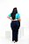 Calça Flare Plus Size Escura Alleppo jeans kamily Rasgada - Imagem 5