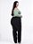 Calça Feminina Preto Plus Size Elástico na Cintura Allepo Jeans Alicia - Imagem 3
