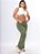 Calça Cargo Feminina Alleppo Jeans Verde Clara Luana - Imagem 3