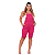 Macacão Jardineira Feminino Curto Rosa Chiclete Alleppo Jeans - Imagem 1