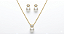 CONJUNTO FOLHEADO COM PEROLAS - Imagem 1