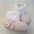 Botinha Cano Alto  - cor rosa/branco - Tamanho M - calça de 6 a 8 meses aproximadamente - Imagem 3