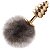 Plug Anal Anelado em Metal com Rabo Pompom - Imagem 1