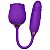 Vibrador Pulsador Formato Rosa Roxo com Estimulador de Ponto-G - Imagem 1