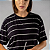 Camiseta Stripe de Viscose Gola Redonda Listrada Preta Merci - Imagem 1