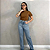 Camiseta Algodão Soft Touch Gola Redonda Com Ribana Cor Marrom Merci - Imagem 2