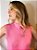 Camiseta Gola Alta de Algodão Egípcio Cor Rosa Chiclete Merci - Imagem 1