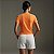 Camiseta Gola V de Algodão Egípcio Cor Laranja - Imagem 3