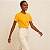 Camiseta Gola U de Algodão Egípcio Cor Amarelo Mostarda Merci - Imagem 8