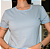 Camiseta Gola U de Algodão Egípcio Cor Azul Claro Merci - Imagem 1
