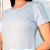 Camiseta Gola U de Algodão Egípcio Cor Azul Claro Merci - Imagem 3