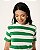 Camiseta de Algodão Sustentável Listras Náuticas Verde - Imagem 1