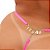 Fio Dental Sexy Plus Size Rosa Neon Palavras Strass Tallyta - Imagem 3
