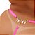 Fio Dental Sexy Plus Size Rosa Neon Palavras Strass Tallyta - Imagem 1