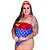 Mini Fantasia Plus Size Mulher Maravilha Body 2 Pimenta Sexy - Imagem 3